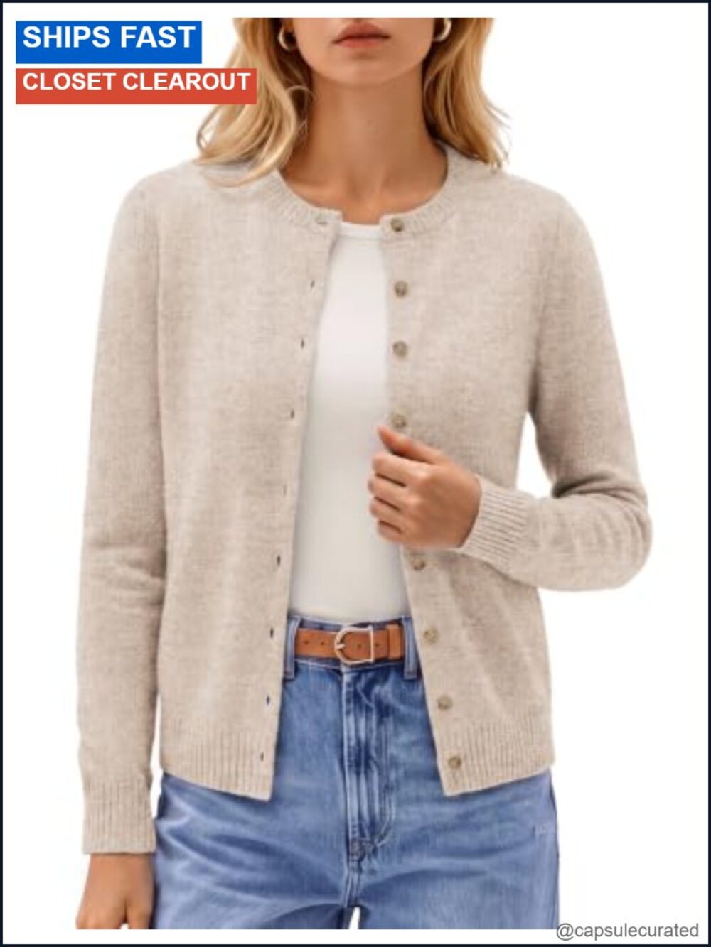 Merino Wool Cashmere Blend Button Front Cardigan Ribbed Knit Sweater
